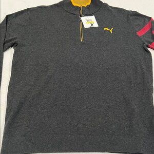 Puma Charcoal Pullover with Yellow and red Details NWT